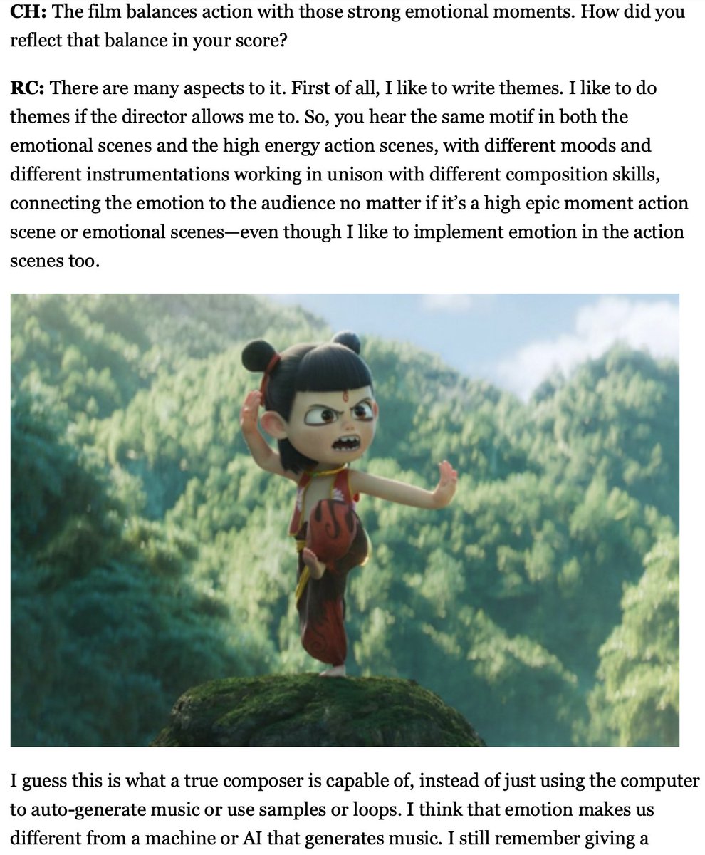 rocchen's tweet photo. Interviewed by @FSMOnlineMag about my work on the world's highest-grossing animated feature, Ne Zha 2.

Check out the full interview for more insights: https://t.co/jl0GJdl6zd https://t.co/DMa3nCTOZG