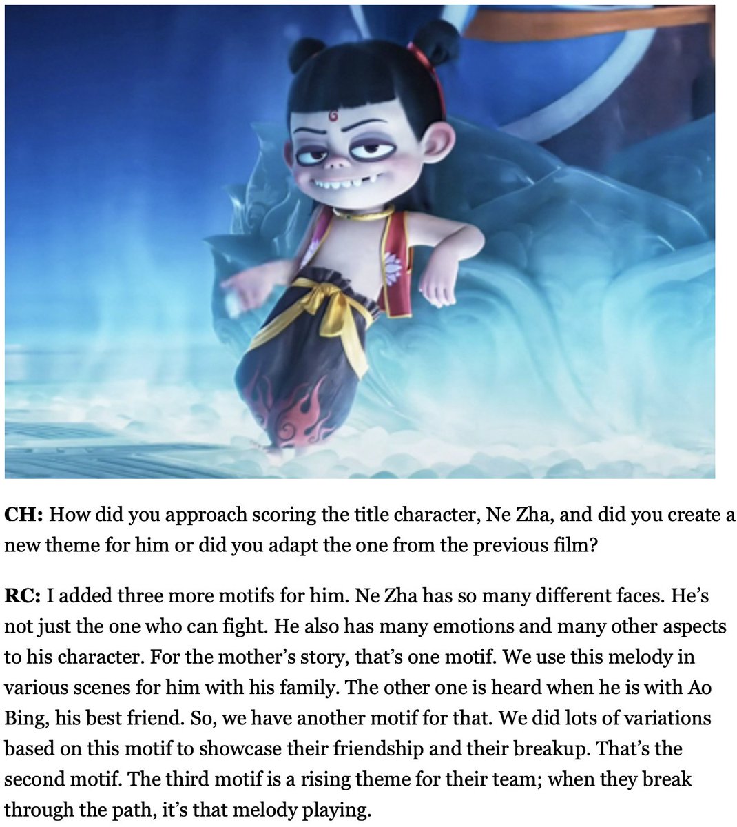 rocchen's tweet photo. Interviewed by @FSMOnlineMag about my work on the world's highest-grossing animated feature, Ne Zha 2.

Check out the full interview for more insights: https://t.co/jl0GJdl6zd https://t.co/DMa3nCTOZG
