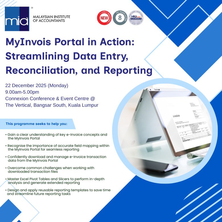 miaconnect1967's tweet image. MyInvois Portal in Action: Streamlining Data Entry, Reconciliation, and Reporting

To register &amp;gt;&amp;gt; bit.ly/3BQRzm9
To download brochure &amp;gt;&amp;gt; bit.ly/4o2ZzCV