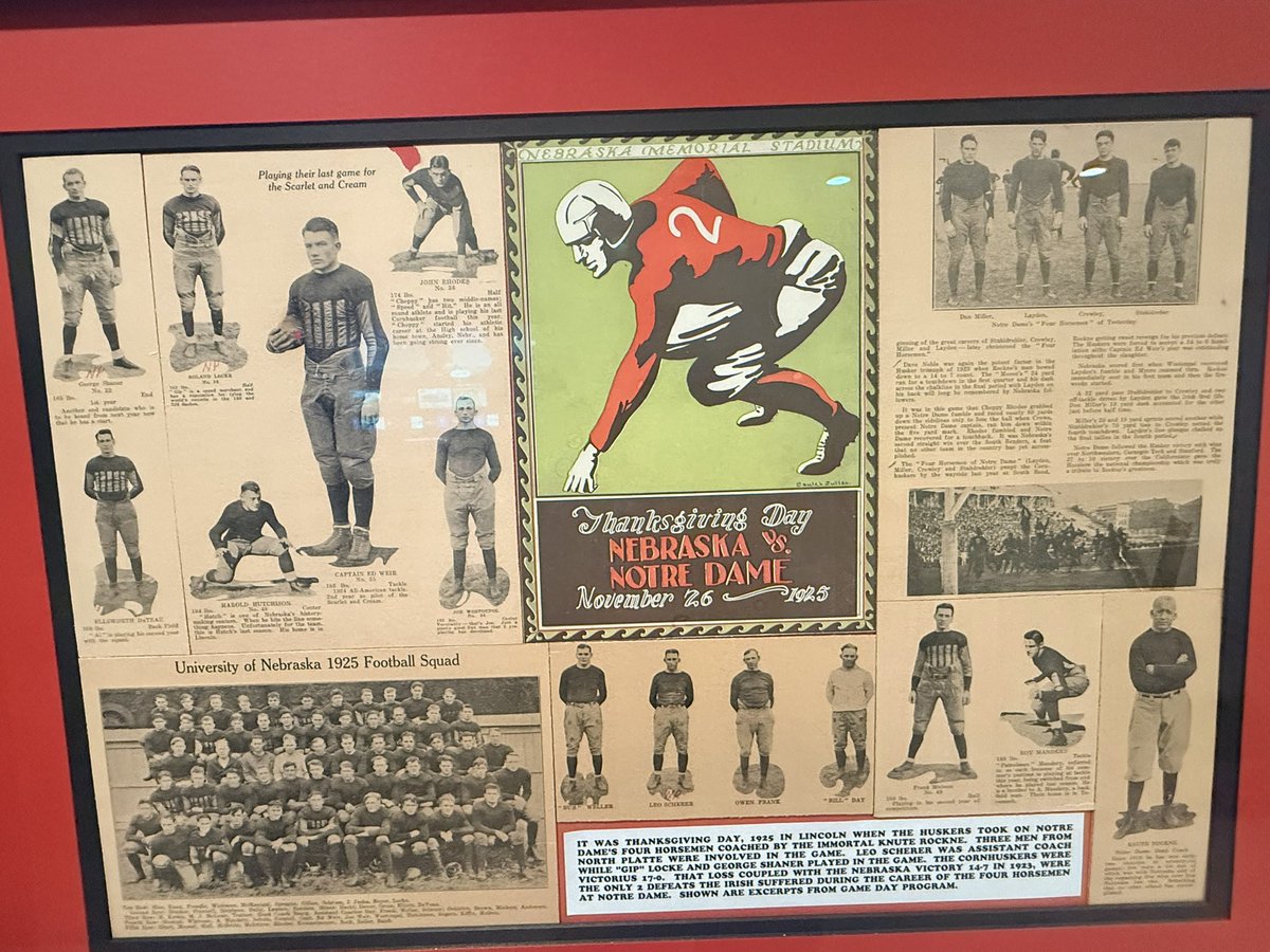 100 years ago, Nebraska hosted Notre Dame on Thanksgiving Day in 1925. 

In 1922 and 1923, NU beat the famed Notre Dame Four Horsemen twice. It was their only two losses in three years.