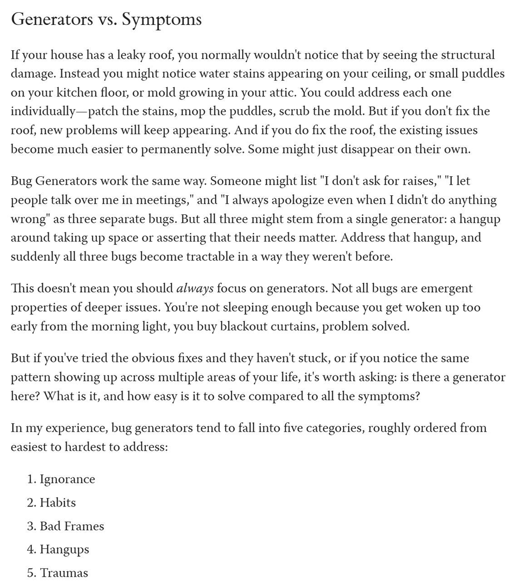 DaystarEld's tweet image. Another new post, A Taxonomy of Bugs (Lists)