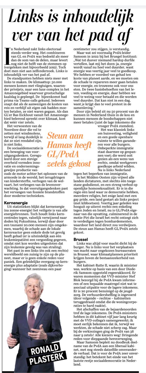 Prachtstuk van Ronald Plasterk 🎯
Links is inhoudelijk ver van het pad af 

Dank <a href="/RPlasterk/">Ronald Plasterk</a> voor deze rake column 🔥