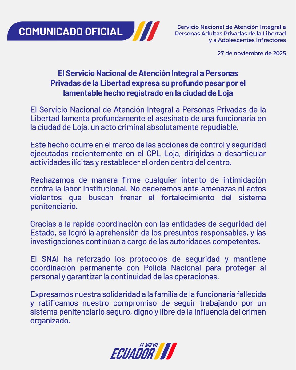 SNAI_Ec's tweet image. ‼️ A la opinión pública: