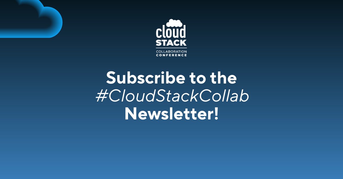 CloudStack's tweet image. Subscribe to the #CloudStackCollab event newsletter! 

Stay updated when we publish the #CSCollab2025 roundup blog with session slides and recordings, and be the first to know when calls for presentations and sponsorships open for #CSCollab2026.

👉 cloudstack.short.gy/glmfJP