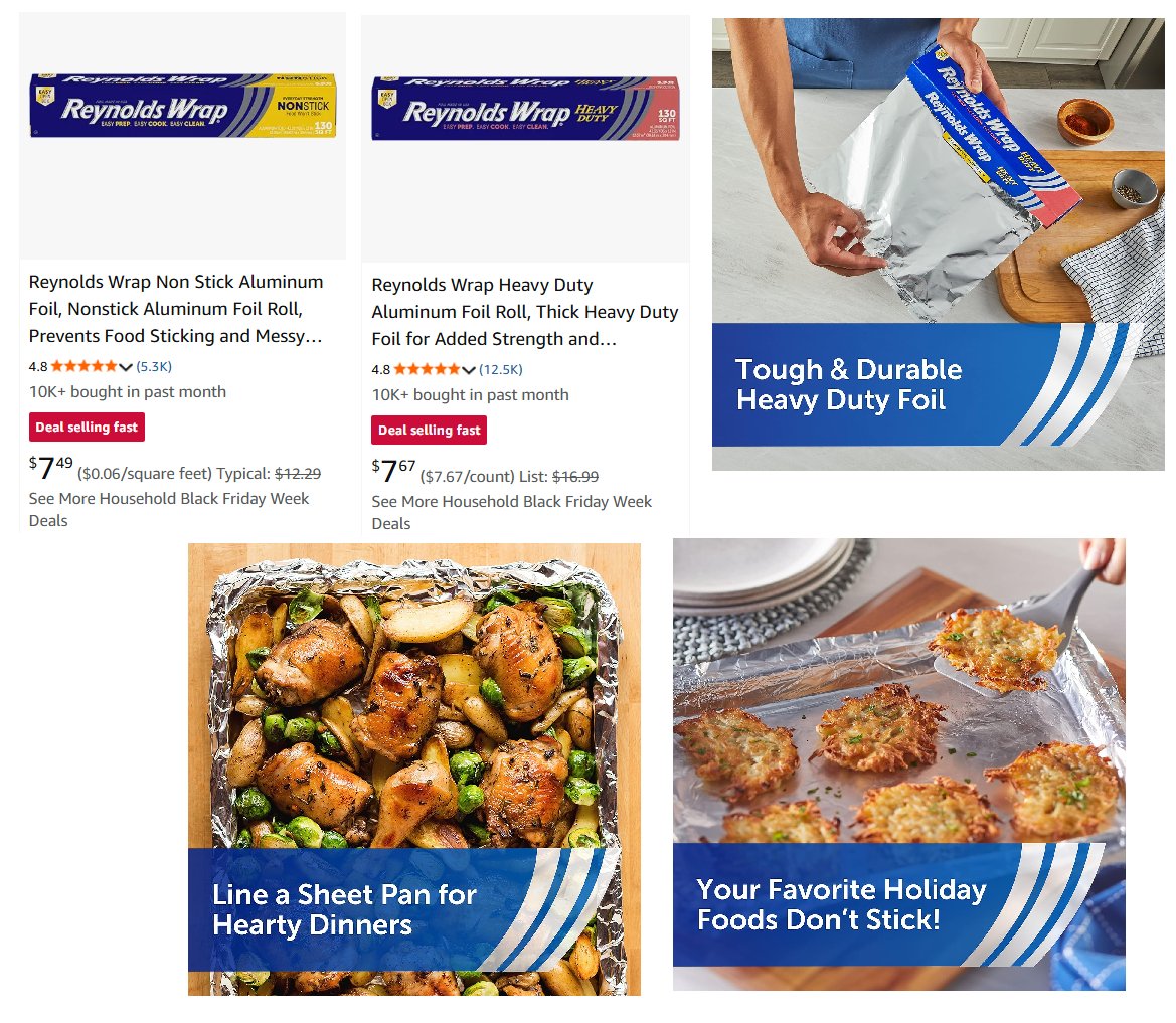 GlitchDealGroup's tweet image. 130 Sq.Ft Reynolds Wrap Heavy Duty Aluminum Foil Roll only $7.29 (Reg $13.49) or $6.52. Stock up at half price. Need the good foil for holiday season
1. Click amzn.to/4pfpGIn  limit 10 of each     
2. Do subscribe &amp;amp; Save orders to get the lower price