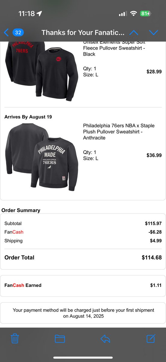 TEJ_Talks's tweet photo. @Fanatics how is it that your Black Friday “sale” is $16 more expensive than what I paid in August 2025? https://t.co/z8Z6DpaWKQ