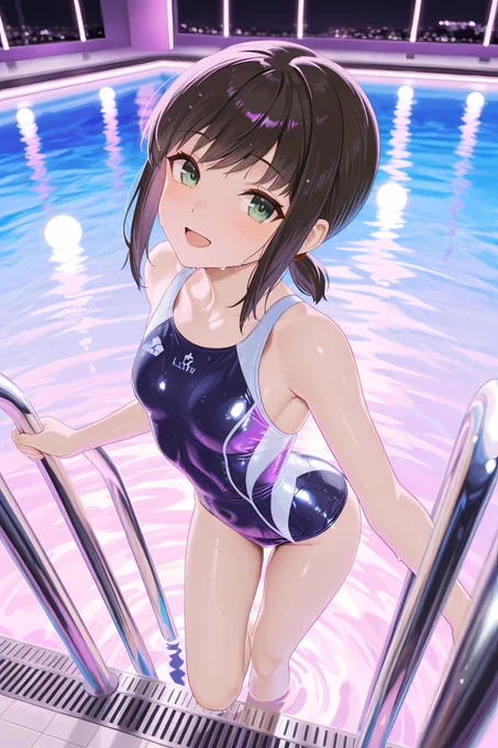 上手く泳げてましたか?司令官! #艦これ #吹雪 SFW Illustration. No nudity or suggestive intent.