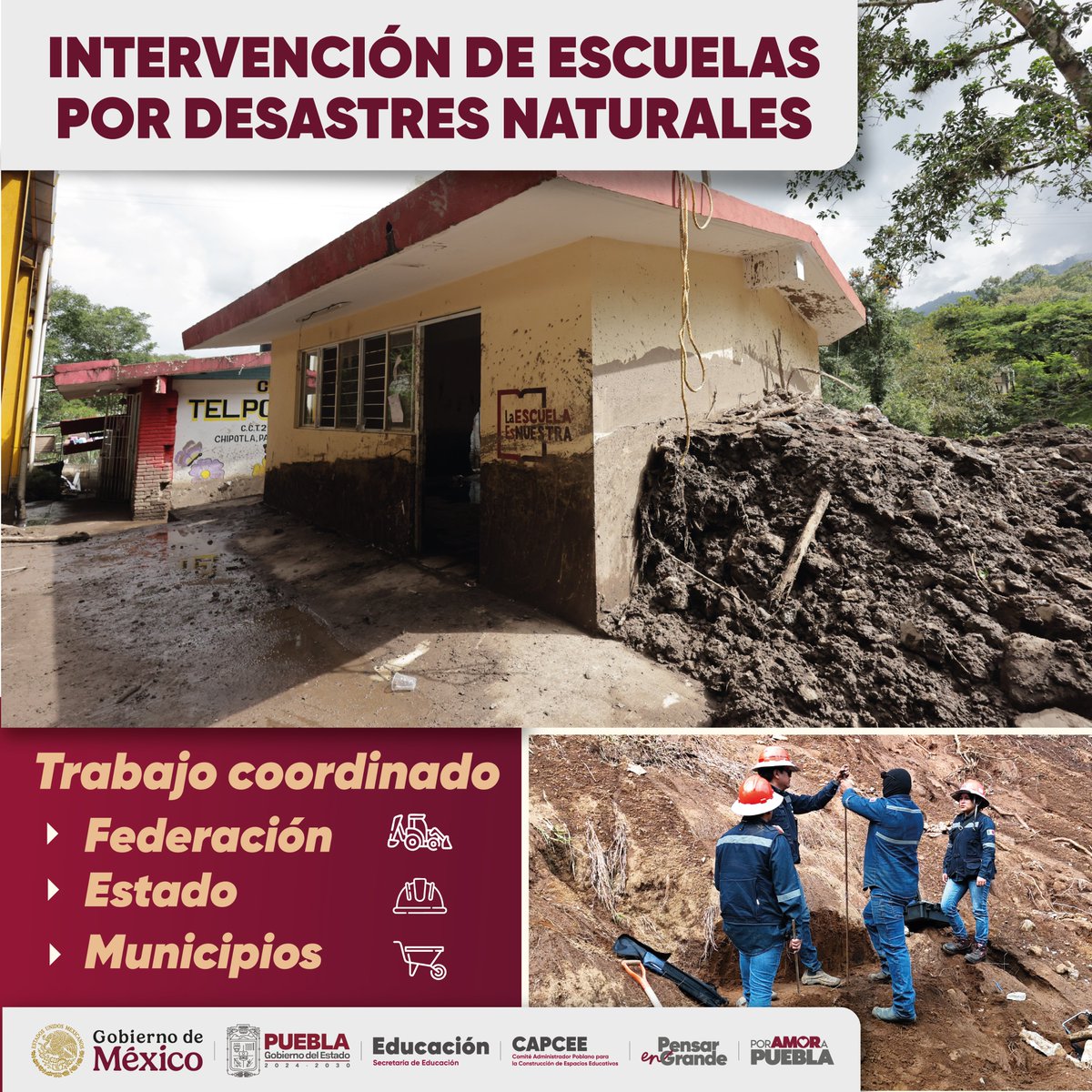 DiariodePuebla's tweet image. ¡Reconstruyendo el futuro! 🏗️

Cada ladrillo 🧱colocado tras un desastre es una promesa de continuidad educativa. 🏫

🫶🏻Puebla responde con amor y acción. 

#Escuelas | #Estudiantes | #Progreso