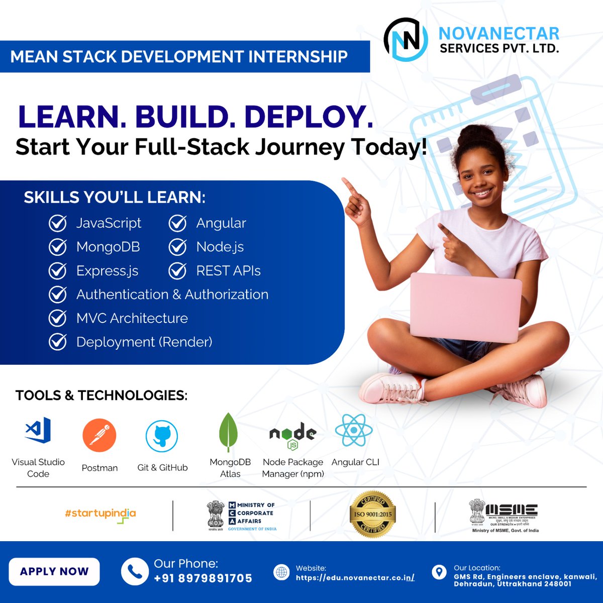 nova_necta80067's tweet image. 🚀 Kickstart your Full-Stack Career with MEAN Stack!

📞 Get in Touch:
+91-8979891705 | +91-8979891703
📧 edu@novanectar.co.in
🌐 edu.novanectar.co.in

#MeanStackDeveloper #FullStackInternship #MeanStackInternship #WebDevelopment #AngularDeveloper