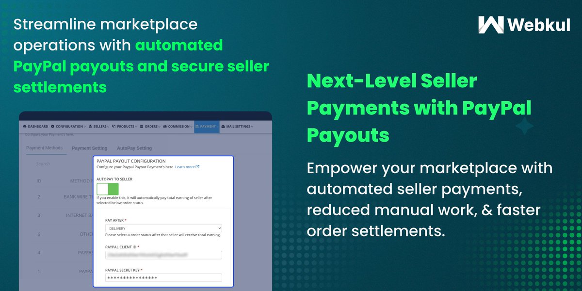 webkul's tweet image. The @Multivendor Marketplace App supports #PayPalPayouts for smooth seller settlements!

• Automated or scheduled payouts
• Refund-safe delays
• Auto-settlement after completion
Learn more: webkul.com/blog/multivend…

#Shopify #sellerpayments #MarketplaceApp #Webkul #PayPalPayout