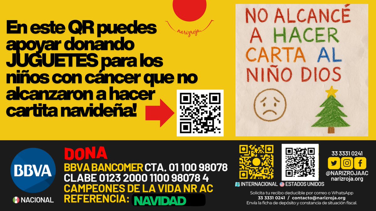 No alcancé a hacer carta al niño Dios 😞 
Aquí puedes ayudarnos a comprar juguetes para que ningún niño se quede sin regalo 

Guadalajara a.co/0NBUPN9 
Chihuahua  a.co/7RvHJp4

🔴🙏🏻 Gracias !!