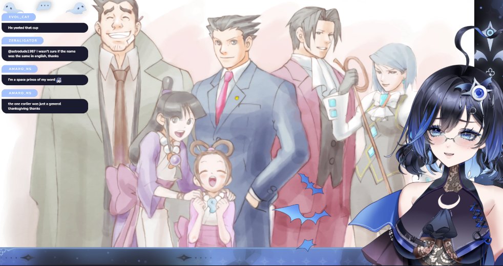 Thank you to everyone who stuck through today's stream! I did not know i was one chapter off or that it would to 6 hours to finish up the game but I had so much fun hanging out together! 🥹💙

We have offically finished the Ace Attorney Trilogy 👻✨️