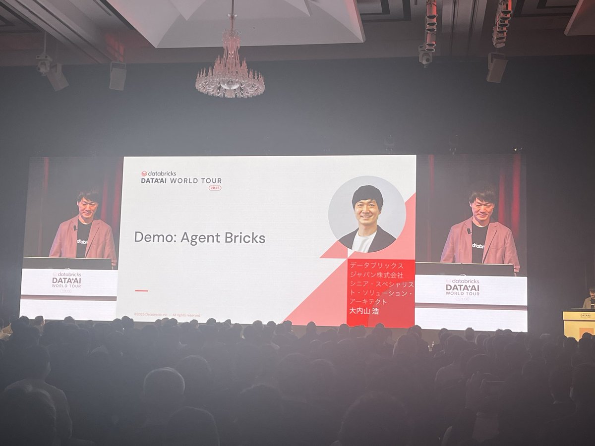 DatabricksJP's tweet image. Agent Bricksを用いたノーコードによるマルチエージェントシステムのデモ
#daiwt_tokyo #keynote #databricks