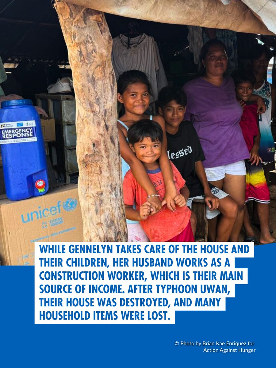 EndHungerPH's tweet image. 📢 Communities in Catanduanes urgently need support as #SupertyphoonUwan left many families with unsafe hygiene conditions. Action Against Hunger, @unicefphils, with support from @Sida, are distributing hygiene &amp;amp; water kits to help. #EmergencyResponse #HygieneMatters #EndHungerPH