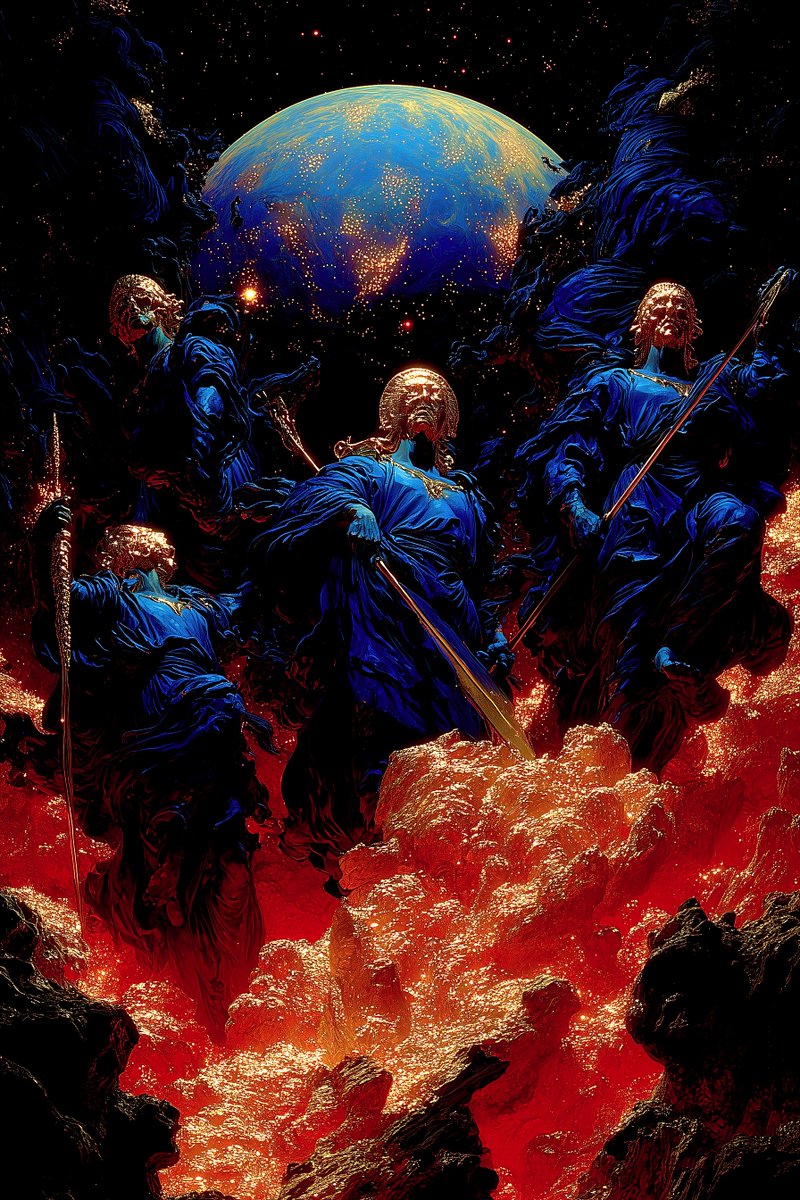 time_altered_ai's tweet image. The cosmic guardians...