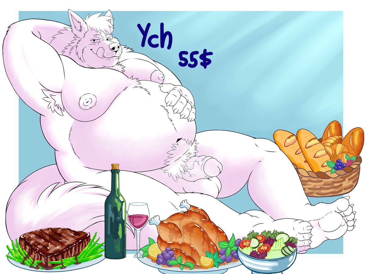 Thanksgiving YCH I know I know it's late and I had never been draw food like this so I hope you like it 💙 
If someone is interested just DM me or find me in my telegram Growly6