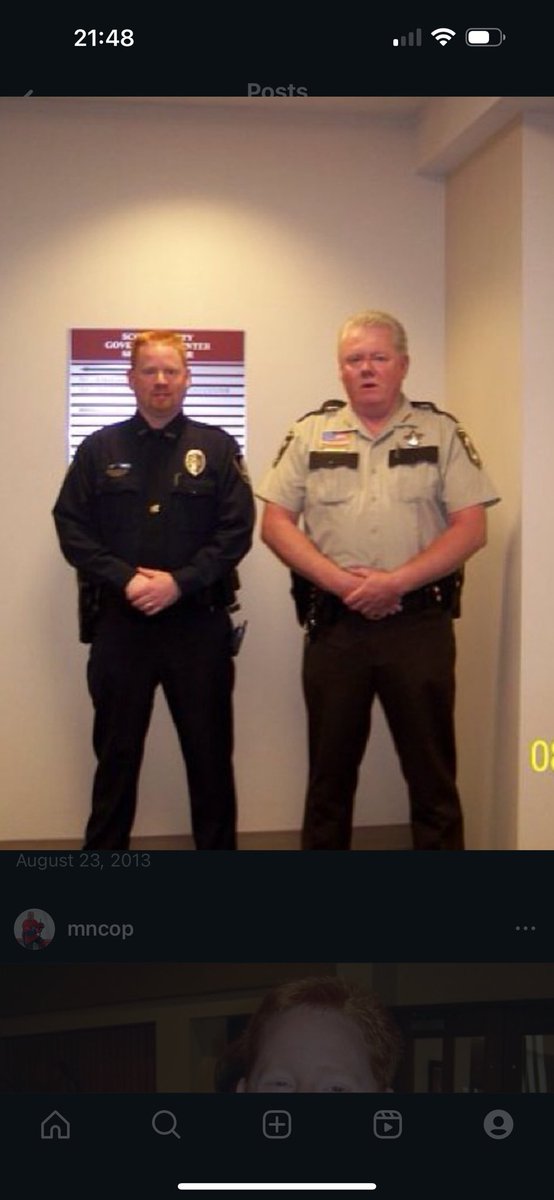 MnCop's tweet image. Found this today. Only pic of Dad and I in uniform together. I was getting a life saving award in 2008. It’s been three years since he left us. So happy I have this photo.