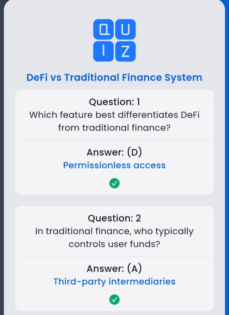 Eaziboy2127's tweet image. 🔥 SYNTAX VERSE Daily General quiz answer !
🗓️ 27.11.2025

❓ Title : Defi vs Traditional Finance system 
🎁 Reward : 32.12 $SYNTAX

✅ Answers : D,A,C,C,B

✅ Syntax Verse link : syntaxverse.com/rf/7ZH1I11JDP2

Follow me for fast quiz updates 

#syntax #syntaxverse #syntaxvault