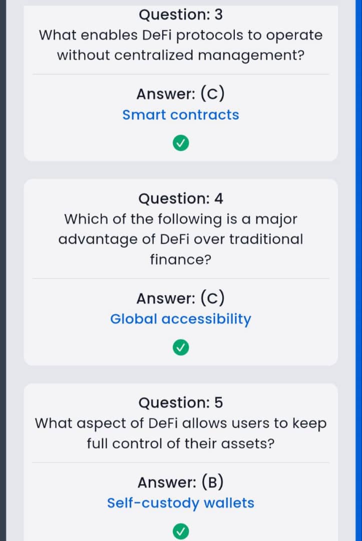 Eaziboy2127's tweet image. 🔥 SYNTAX VERSE Daily General quiz answer !
🗓️ 27.11.2025

❓ Title : Defi vs Traditional Finance system 
🎁 Reward : 32.12 $SYNTAX

✅ Answers : D,A,C,C,B

✅ Syntax Verse link : syntaxverse.com/rf/7ZH1I11JDP2

Follow me for fast quiz updates 

#syntax #syntaxverse #syntaxvault