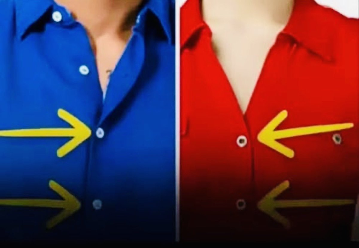 Why are buttons on the right on men’s clothing and the left on women’s?   🤷‍♀️
