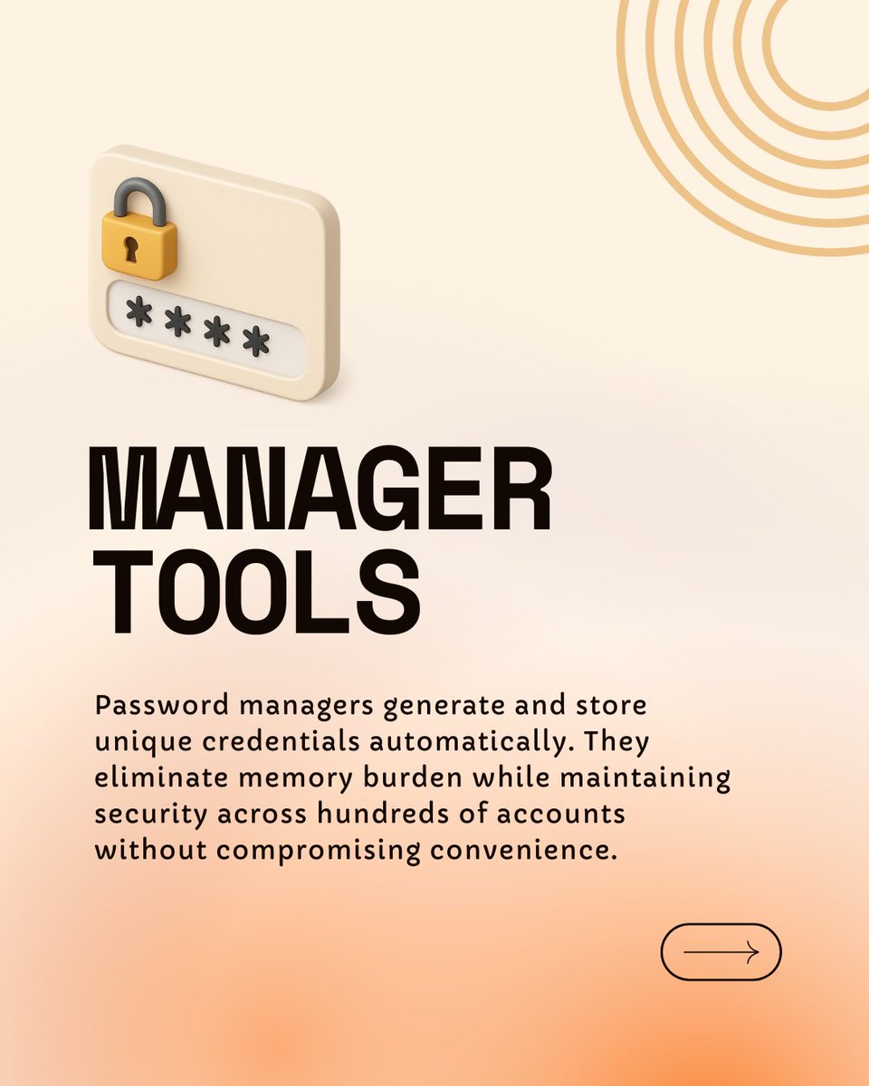 CyberCurateTech's tweet image. 🔒89% reuse weak ones. One breach → total chaos.

Fix: 12+ chars ✅ Unique ✅ Symbols+numbers

Password manager = unbreakable fortress, zero stress 💪🛡️
Level up today! Vol 3 drops soon 🚀

#Cybersecurity #StrongPasswords #PasswordManager #Infosec #CyberCurateTech