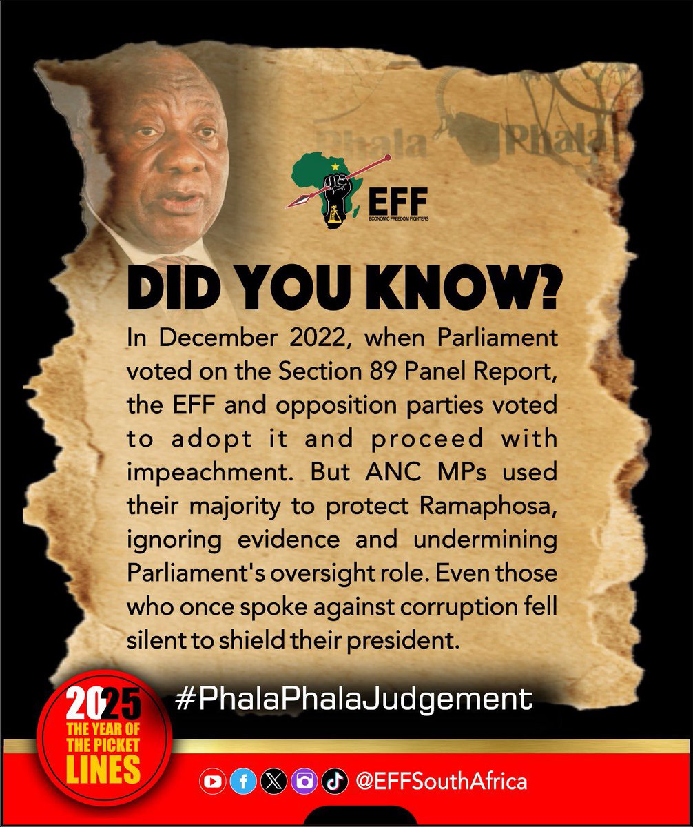 maxuvani's tweet image. ♦️Happening Today♦️

The Country has collapsed under Cyril Ramaphosa! 

Join Us As We Demand Accountability and the Release of the Phala Phala Judgment on the 28th of November 2025.

#ReleasePhalaPhalaJudgement