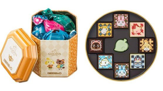 GabrielHorizons's tweet image. New 2026 Animal Crossing Valentine’s Day Godiva collection!