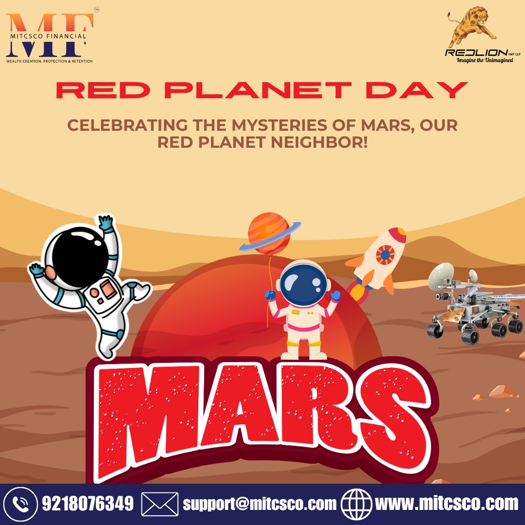 mitcsco's tweet image. Celebrating Red Planet Day!
Here’s to Mars—the planet that fuels curiosity and inspires us to explore beyond limits. 🌌
#RedPlanetDay #Mars #MitcscoFinancial #RedlionIMF #ExploreBeyond
