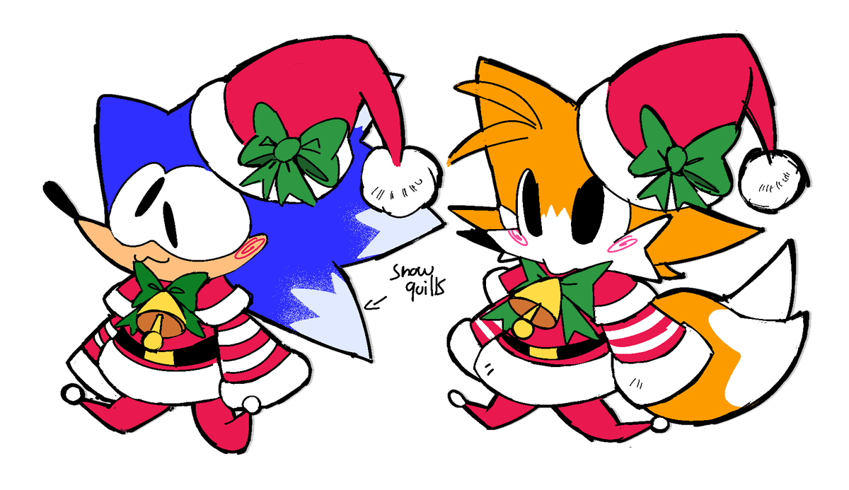 Sonk and Tales christmas outfit character designs made on the last year (I will use those designs for my new holiday animation soon)
#SonkROM