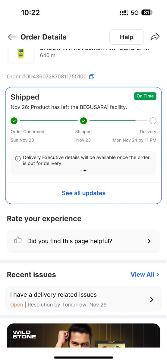 mdchandrashid07's tweet photo. I order my product on 23/11/2025 and it shows delivered on next day but yet my order is not delivered on my address and customer care said that wait for 24hrs everyday same know tell me I will cancel this order or again wait for this. @flipkartsupport @Flipkart https://t.co/BHj9biiKB4