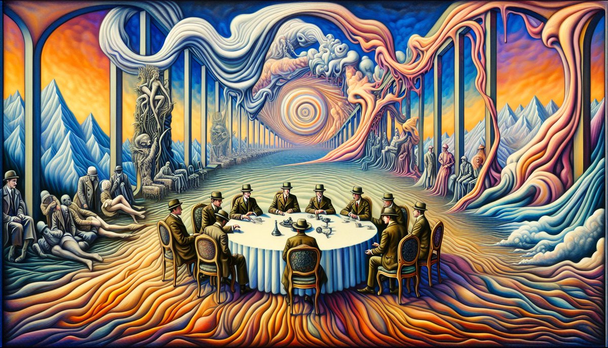 NftsDm's tweet image. Opening session of the Tehran Conference begins between Allied leaders during World War II (1943) 
#TehranConference #WWII #SalvadorDaliArt #OnThisDay