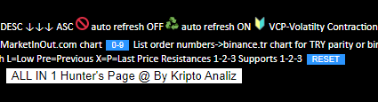 cryptohunterapp's tweet image. 🚨4 EMERGENCY OPTIONS
1-FAST bykriptoanaliz.netlify.app/api/fast.htm
2-LIST bykriptoanaliz.netlify.app/api/all.htm
3-RESET bykriptoanaliz.netlify.app/api/resetle.htm
4-RESET button end of list page
add to your favorites direkt links
if you have a problem in a page
open other page +click RESET buton/LIST NO
for default settings