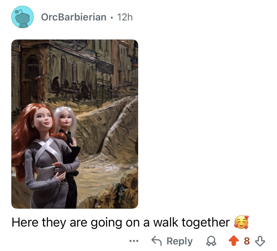 Ok I shared one of my Daensa commissions on Reddit I was brave and a Barbie collector/customizer commented this I need everyone else to see it 🥲🩷