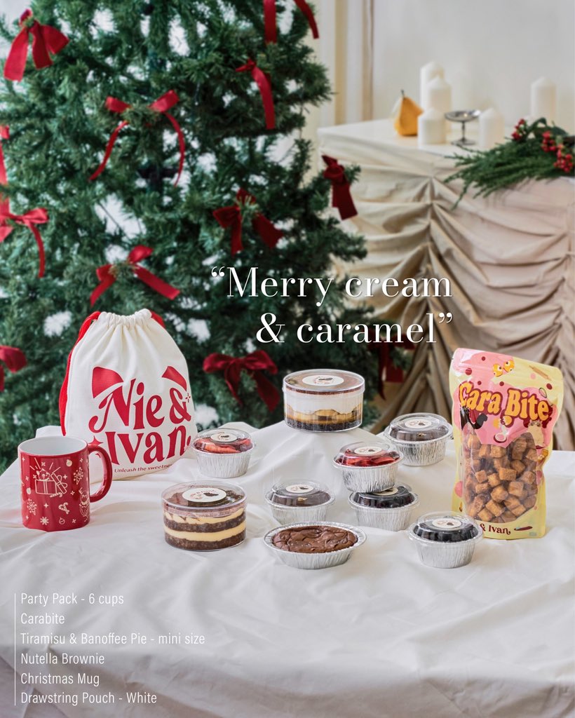 NieandIvancake's tweet image. ✨ Christmas collection Sets 2025 ✨

ของขวัญน่ารักพร้อมส่งต่อความหวานถึงคนที่คุณรัก 💝
เลือกได้ 5 เซ็ตสุดคุ้ม — พร้อมแก้วคริสต์มาส + ถุงผ้า Nie &amp;amp; Ivan limited edition 🎁🎄

Holiday cups party - Set1✨
•Party Pack - 12 cups
•Carabite
•Dubai Cookies Box Set
🎄Free Christmas Mug