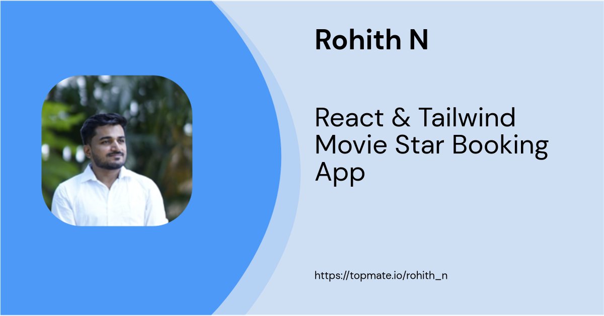 CdbsRohith's tweet image. Excited to share with you all that I&apos;m now selling digital products on Topmate

I&apos;ve just listed my newest digital product - React &amp;amp;amp; Tailwind Movie Star Booking App

All you have to do is head over to my topmate link and get it. Link in comments

topmate.click/rhm2c