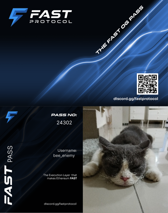 BeeEnemy's tweet photo. Claimed my Fast OG Pass for @fast_protocol.

Ethereum without the pending hell, millisecond preconfirmations, and encrypted ingress security.

Join the Fast community and claim your Fast points:
https://t.co/ZsQKJejT7N https://t.co/2WgN6IjhbV
