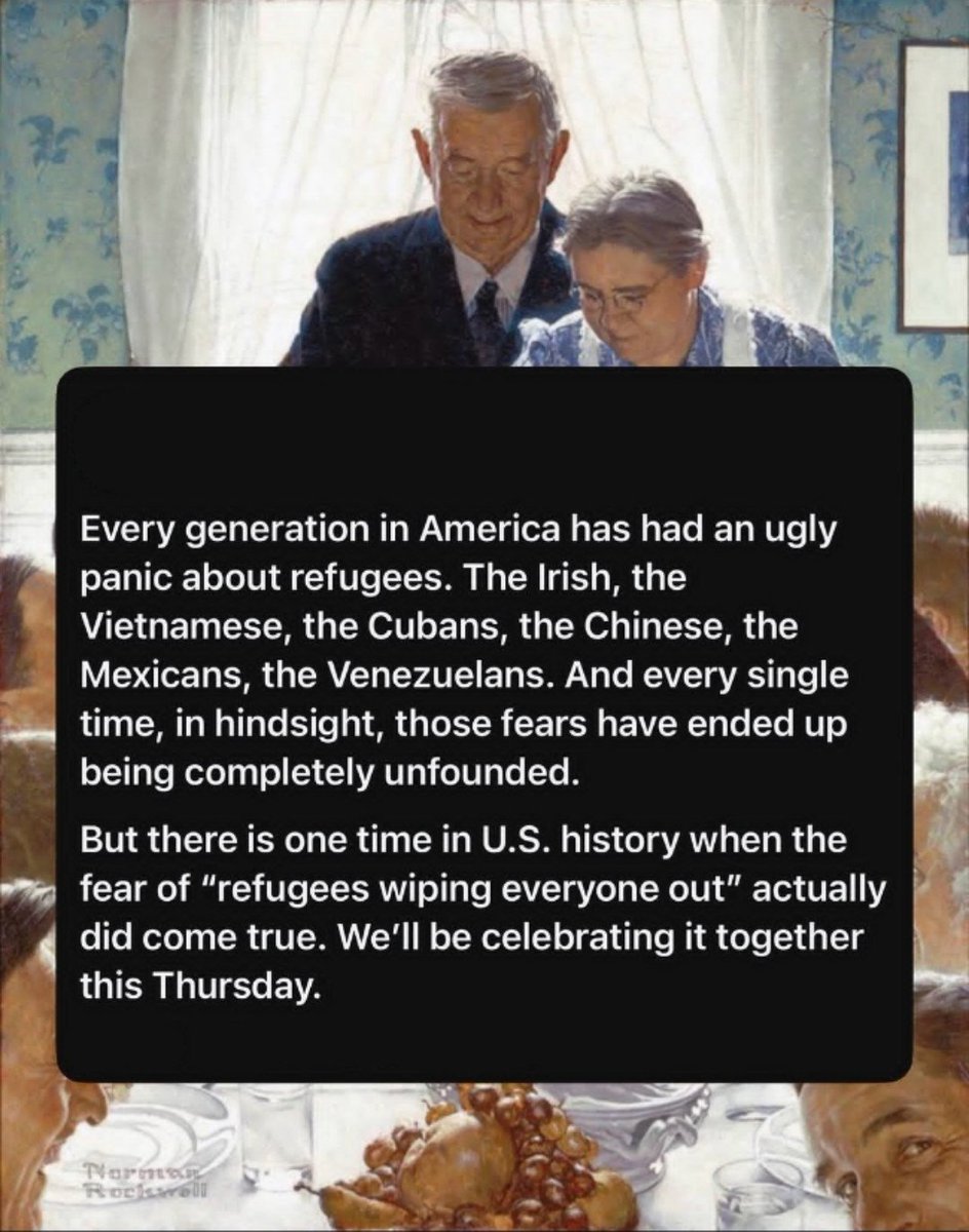 Never forget the kindness that Native Americans showed to the early undocumented aliens. #Thanksgiving #Thankful #grateful #Blessings #GiveThanks #Thanksgiving2025 #ThanksgivingDay #TurkeyDay #GobbleGobble #pilgrims #asylum #undocumented #aliens #fucktrump #ImpeachTrump #FuckGOP