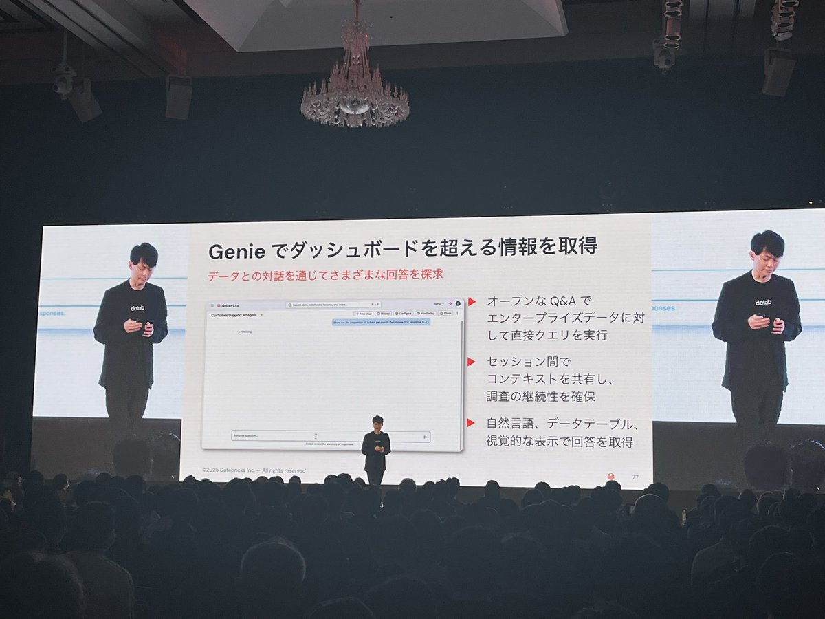 DatabricksJP's tweet image. データインテリジェンスが企業にもたらす価値をデモします！
#daiwt_tokyo #databricks