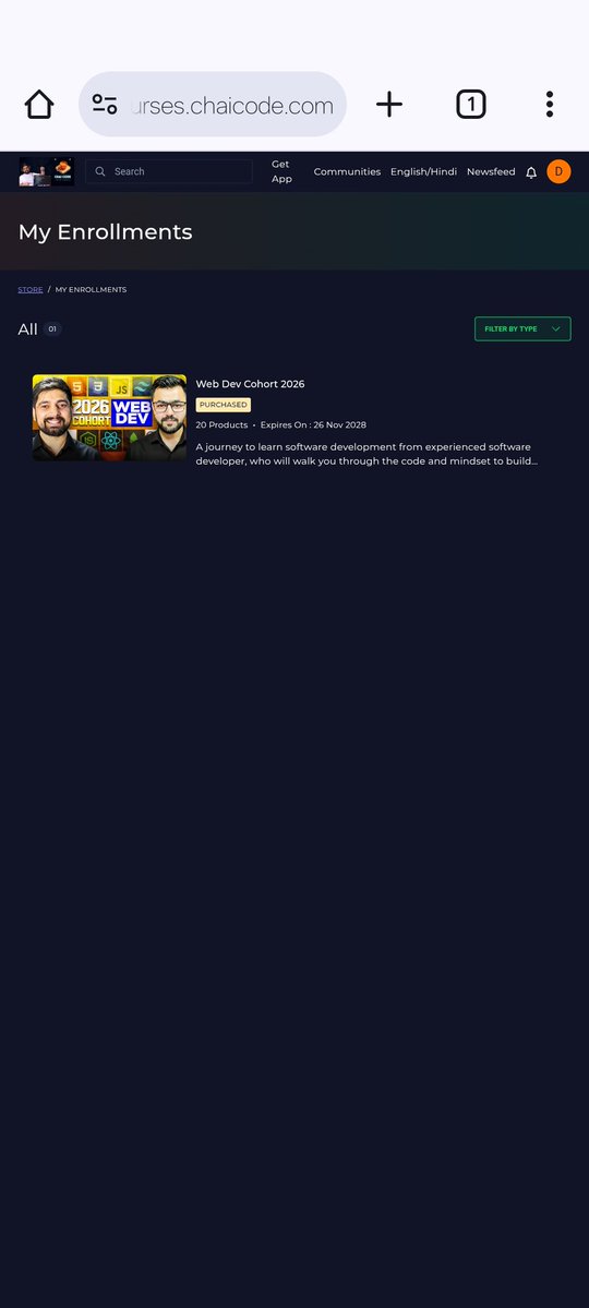 7Rounit's tweet image. @piyushgarg_dev @Hiteshdotcom @chaiaurcode 
Finally joined web cohort 2026 with this amazing coupon - EARLYBIRD 
given by Hitesh Sir.
Can&apos;t wait for 17th January.

#webdevcohort #chaiaurcode  #hiteshSir #piyushSir