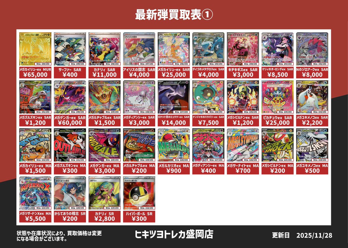 今現在の買取価格はこちら💁‍♂️ メガカイリューex MUR 65,000円