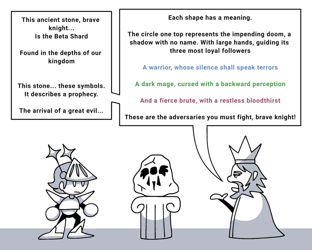 I was playing around with making my own interpretation of the prophecy. And  i ended up with this fun videogame called: Beta Shard You play as a Knight,  and you must beat