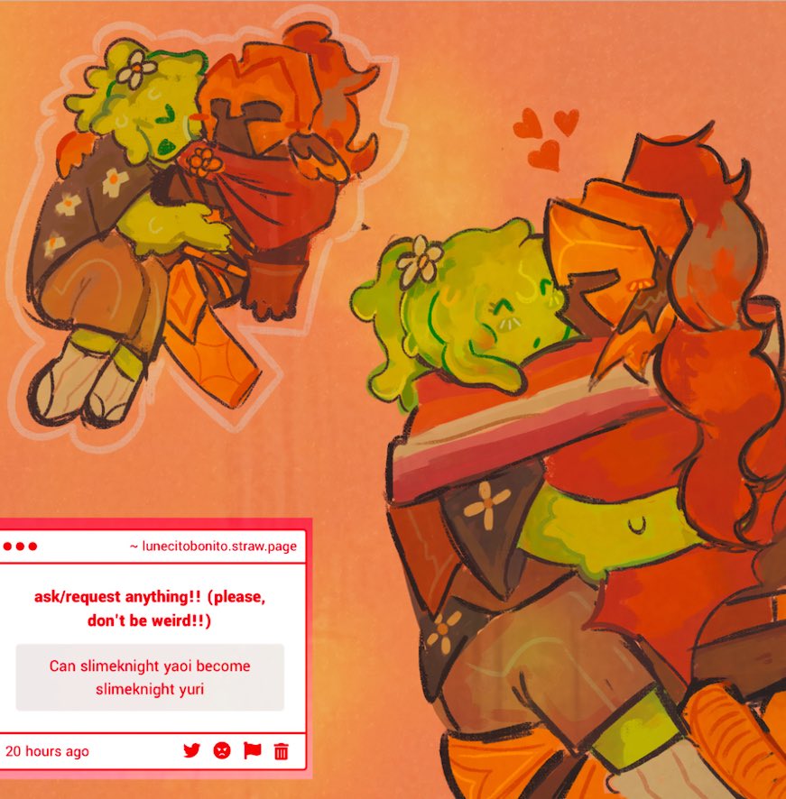 lunecitobonito's tweet photo. Yuriii 👀 hai anon i hop y like dis

#slimeknight https://t.co/CkeDxBvGoc