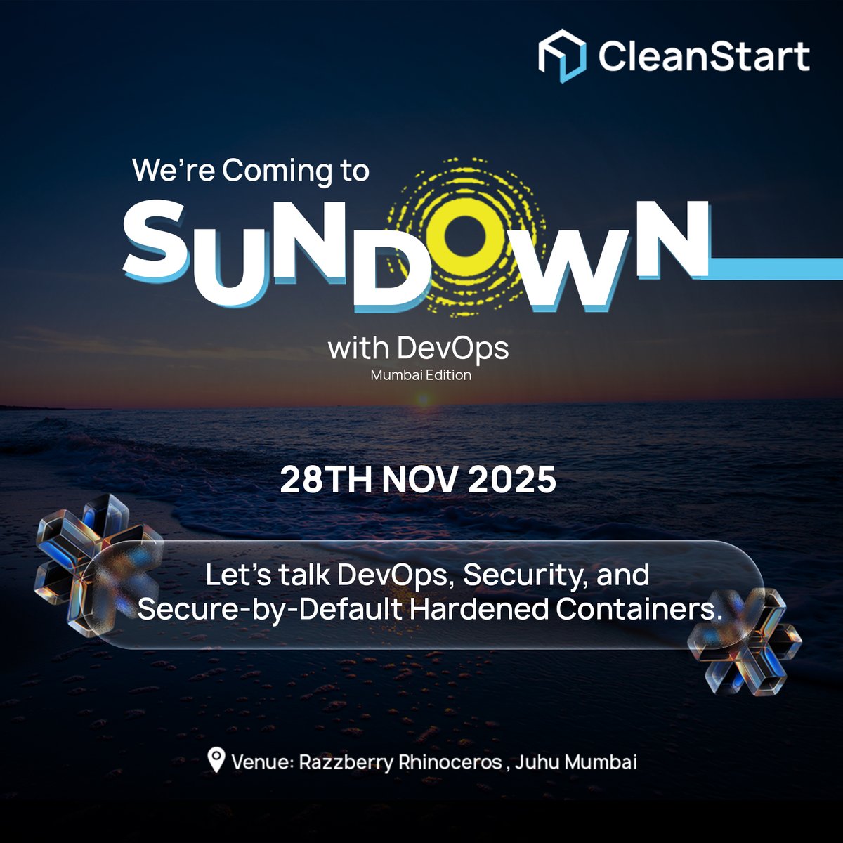 We are ready for Sundown with DevOps Mumbai on 28 Nov!
Looking forward to conversations on DevOps, Security &amp; Hardened Containers.
See you there! 🚀

#DevOps #CloudNative