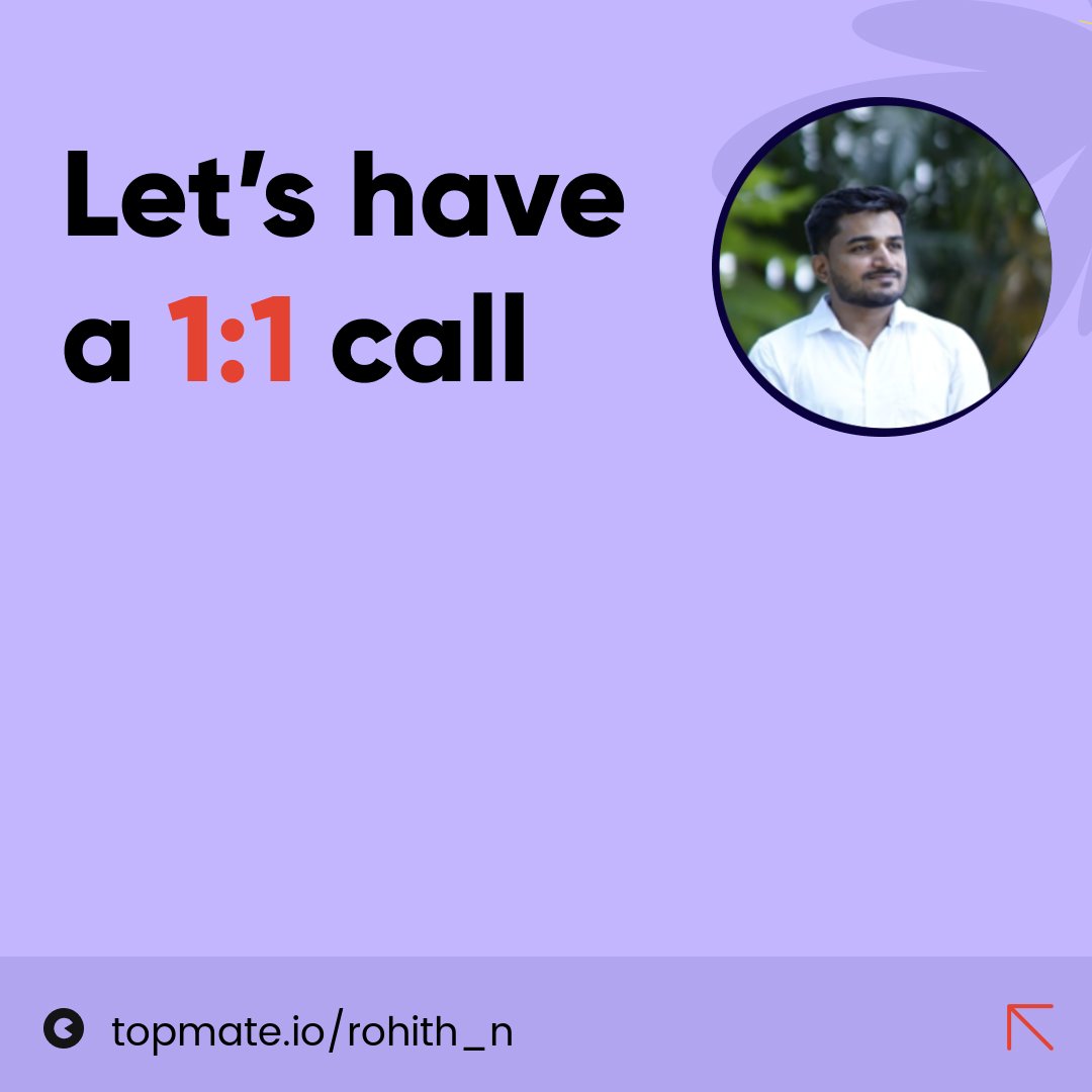 CdbsRohith's tweet image. Hey everyone! 👋

I&apos;m thrilled to announce that I&apos;ve launched my new page on Topmate! 🚀

topmate.click/ig7bl
