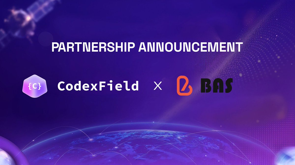 CodexField's tweet image. 🤝 CodexField x @BASCAN_io  Partnership

CodexField is excited to collaborate with BNB Attestation Service (BAS) — the official attestation infrastructure of the BNB Chain ecosystem and a driving force behind on-chain credibility and verification.

As a BNB Hackathon Winner, BNB…
