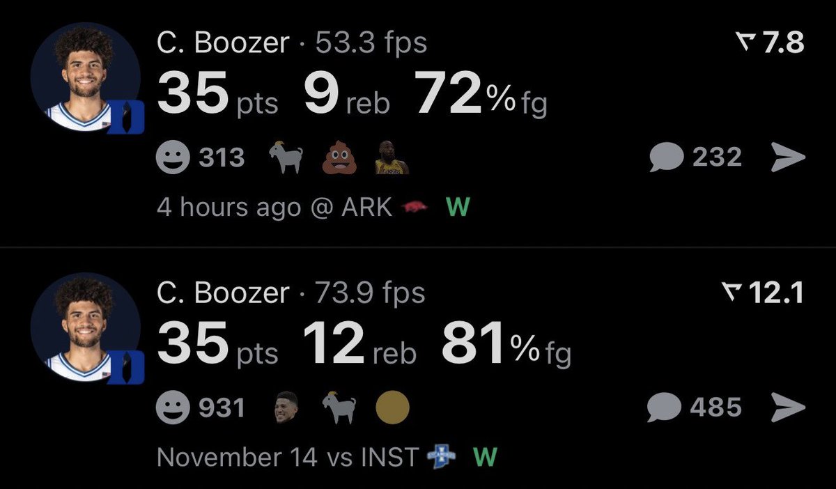 realapp's tweet image. Cameron Boozer becomes the first Duke freshman ever with multiple 35-point games.