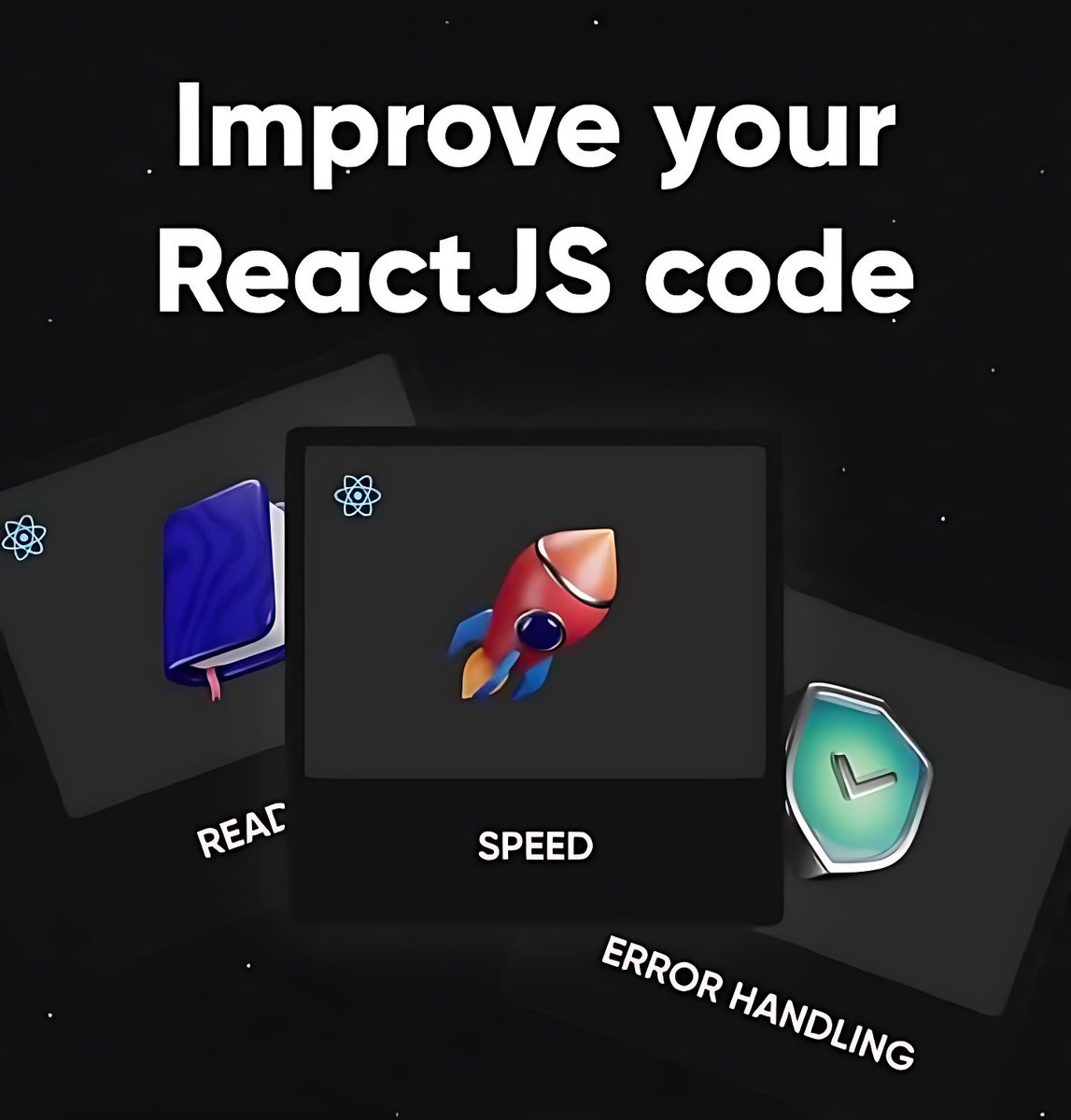 11xcoder's tweet image. ⚛️ Take Your React Code to the Next Level!

Are you writing good React, or great React? True mastery of component-based architecture lies in clean organization, smart performance gains, and bulletproof error handling🚀

#ReactJS #FrontendDevelopment #WebDevTips #CodeQuality