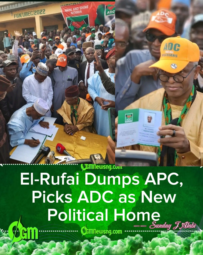 ogmnewsng's tweet image. Nasir El-Rufai has officially joined the African Democratic Congress after resigning from the APC, accusing the ruling party of drifting from its

#ElRufai #ADC #NigerianPolitics #Kaduna #PartyDefection #NigeriaNews

Sunday Alabi for OGM News NG 👇🏾

opitanglobalmedia.com/el-rufai-joins…
