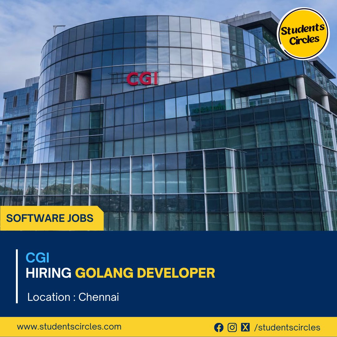 karthikpattadi's tweet image. 🏢 Company: CGI

🧾 Job Role: Golang Developer
📍 Location: Chennai
🎓 Qualification: BE/ B.Tech
💼 Job Category: Software
📅 Experience: Freshers Eligible
💰 Stipend: Rs 25,000 + Bonus

🔗 Apply Now: tr.ee/lFG5ST