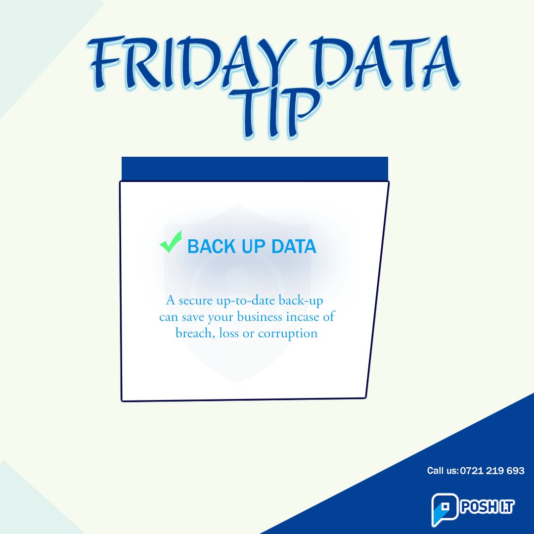 poshitltd's tweet image. ⚡ Did you know?
#dataprivacy #dataprotection #databackup

#Embu  #kura #mtkenya